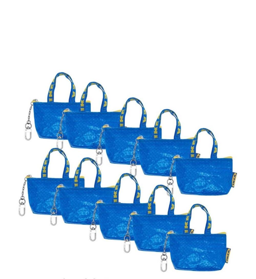 NEW ~ 10 IKEA Knolïg Bag Mini Tote Keychains